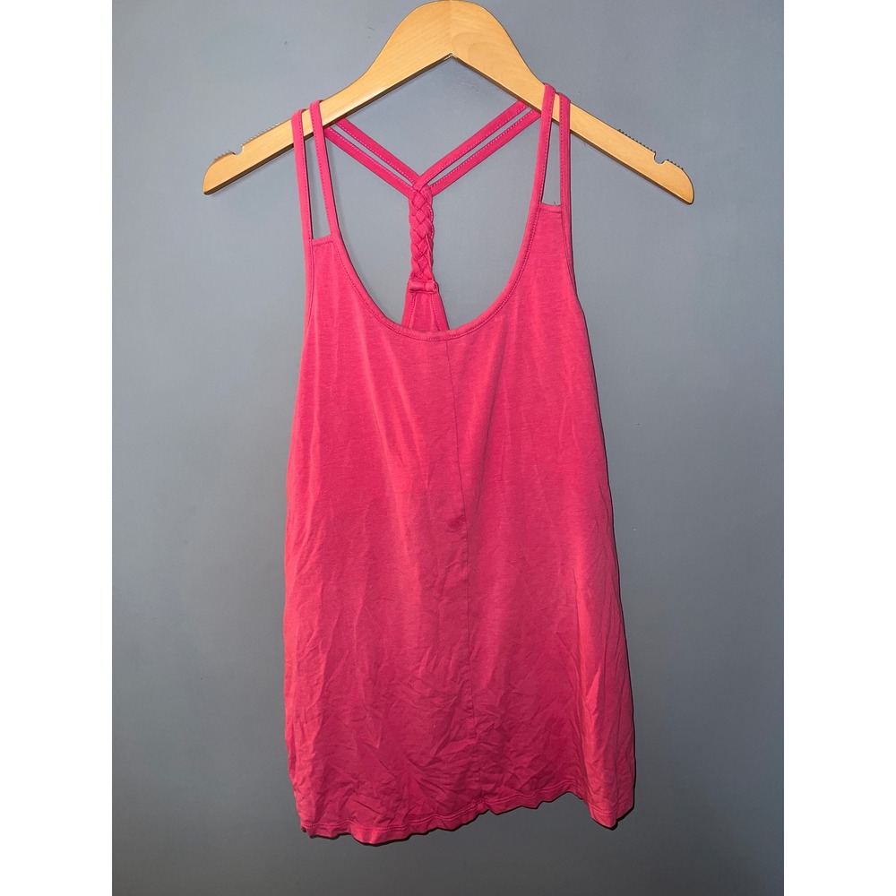 The North Face Womens Pink Braided Racerback Double Strap Tank Top Large